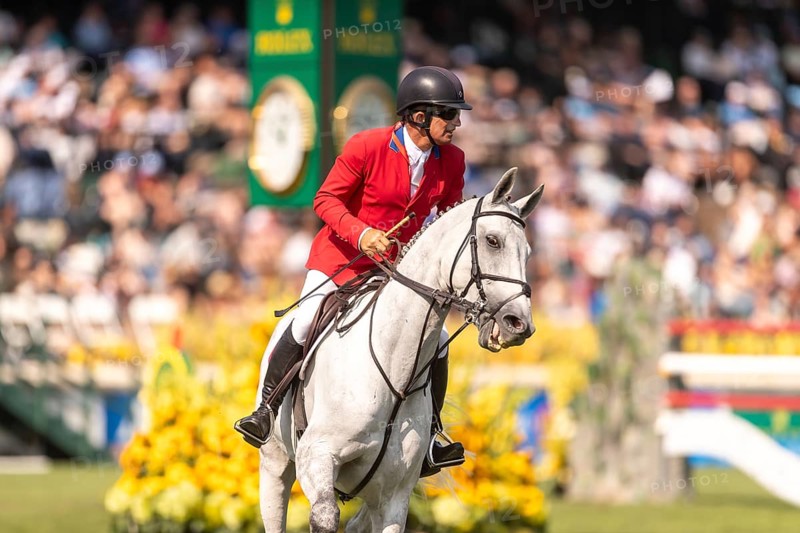 Aaron Vale of the USA, riding Styles, competes in the first round of the 2025 BMO Nations Cup during the Spruce Meadows Masters on September 6, 2025 in Calgary, Alberta, Canada, North America