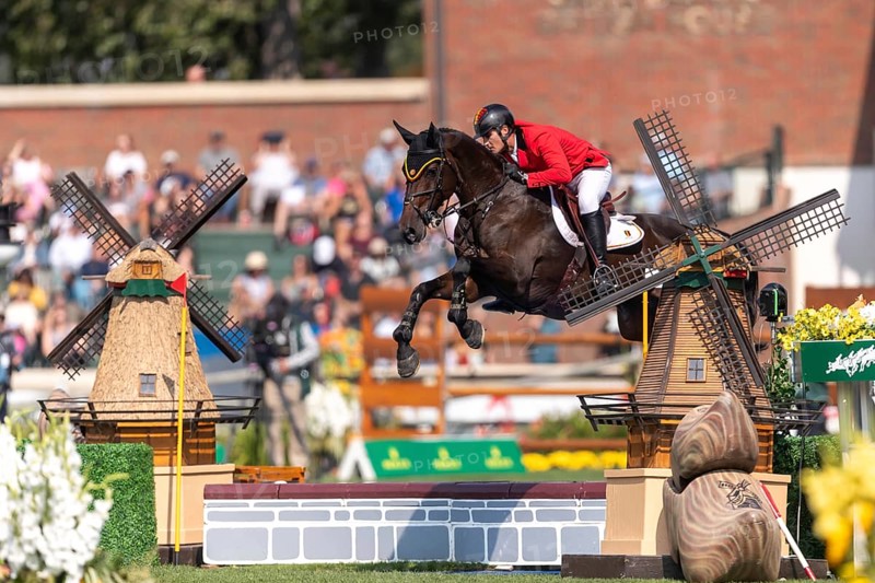 Olivier Philippaerts of Belgium, riding Dixie Moon, competes in the first round of the 2025 BMO Nations Cup during the Spruce Meadows Masters on September 6, 2025 in Calgary, Alberta, Canada, North America