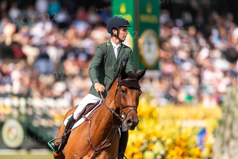 Tom Wachman of Ireland, riding Tabasco De Toxandria Z, competes in the first round of the 2025 BMO Nations Cup during the Spruce Meadows Masters on September 6, 2025 in Calgary, Alberta, Canada, North America