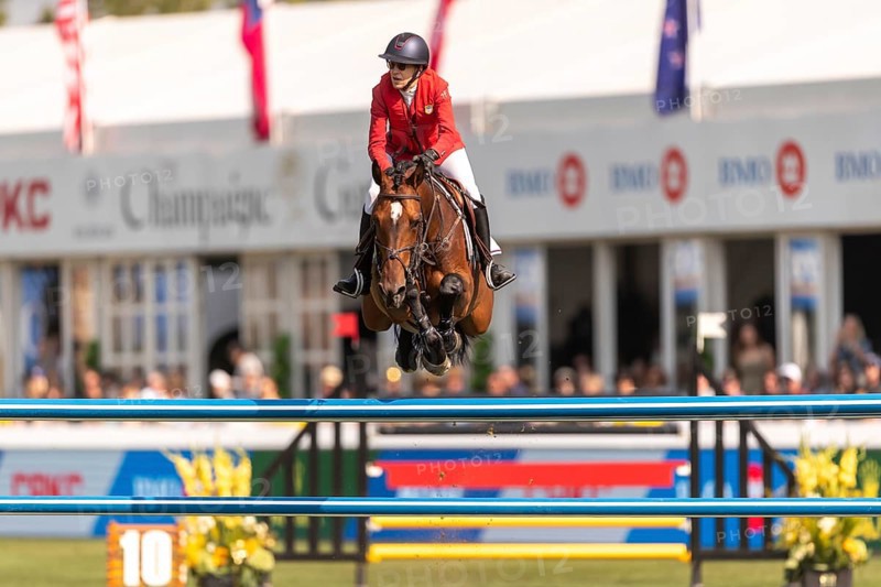 Laura Kraut of the USA, riding Tres Bien Z, competes in the first round of the 2025 BMO Nations Cup during the Spruce Meadows Masters on September 6, 2025 in Calgary, Alberta, Canada, North America