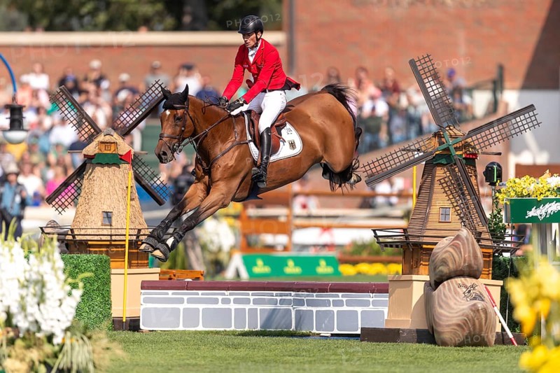Daniel Deusser of Germany, riding Ganster VH Noddevelt, competes in the first round of the 2025 BMO Nations Cup during the Spruce Meadows Masters on September 6, 2025 in Calgary, Alberta, Canada, North America