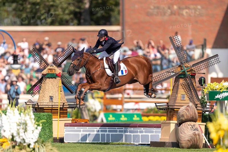 Emeric George of France, riding Dune Du Ru, competes in the first round of the 2025 BMO Nations Cup during the Spruce Meadows Masters on September 6, 2025 in Calgary, Alberta, Canada, North America