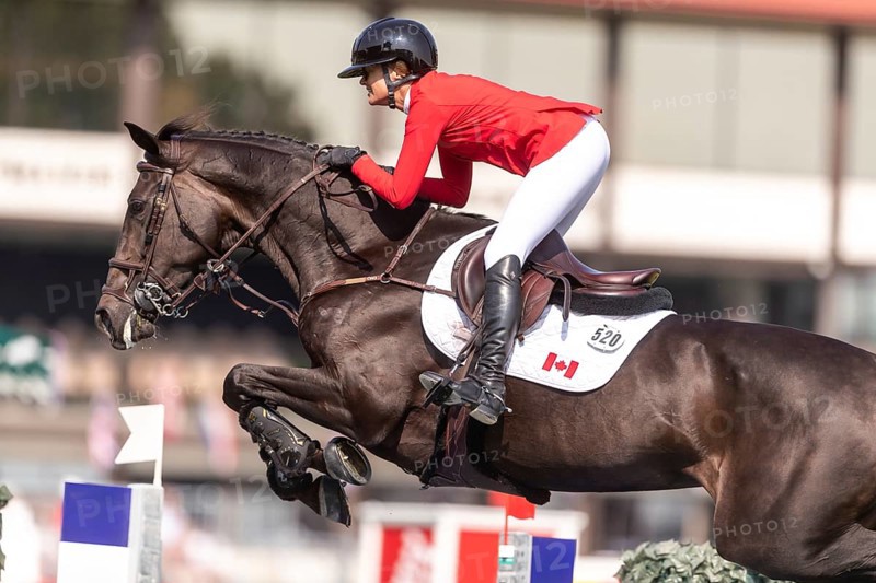 Erynn Ballard of Canada, riding Dior, competes in the first round of the 2025 BMO Nations Cup during the Spruce Meadows Masters on September 6, 2025 in Calgary, Alberta, Canada, North America