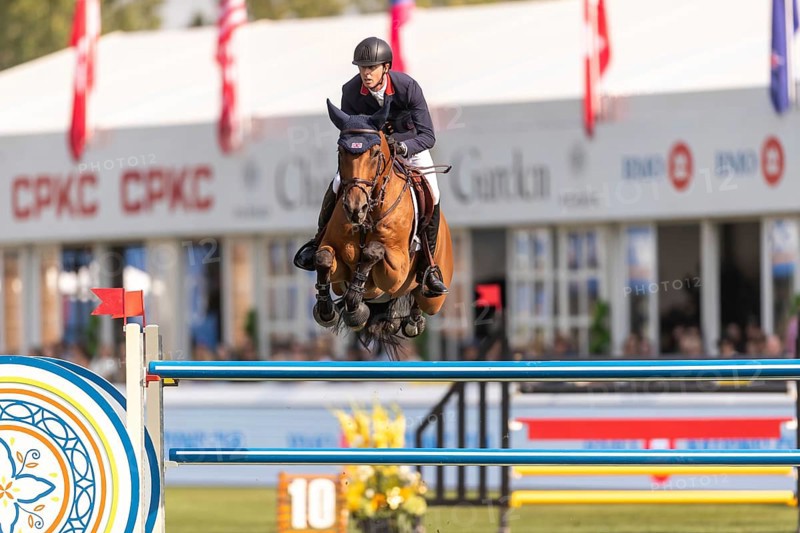 Ben Maher of England, riding Enjeu De Grisien, competes in the first round of the 2025 BMO Nations Cup during the Spruce Meadows Masters on September 6, 2025 in Calgary, Alberta, Canada, North America