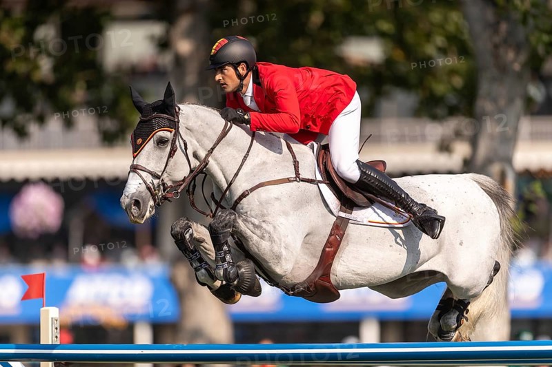 Nicola Philippaerts of Belgium, riding Qnokke de Muze, competes in the first round of the 2025 BMO Nations Cup during the Spruce Meadows Masters on September 6, 2025 in Calgary, Alberta, Canada, North America