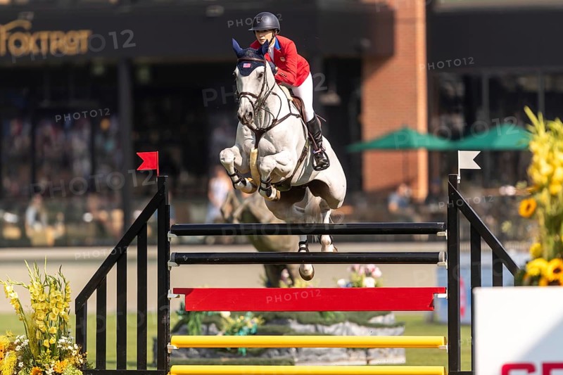 Lillie Keenan of the USA, riding Argan De Beliard, competes in the first round of the 2025 BMO Nations Cup during the Spruce Meadows Masters on September 6, 2025 in Calgary, Alberta, Canada, North America