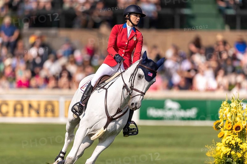 Lillie Keenan of the USA, riding Argan De Beliard, competes in the first round of the 2025 BMO Nations Cup during the Spruce Meadows Masters on September 6, 2025 in Calgary, Alberta, Canada, North America