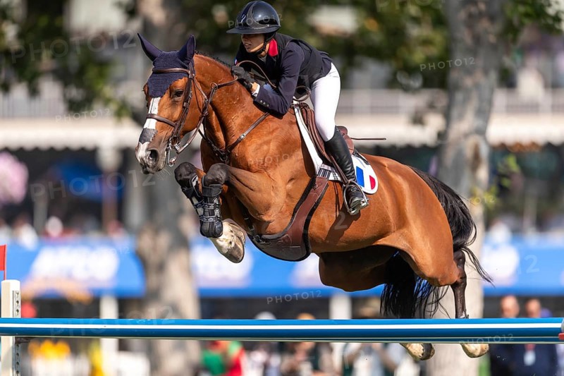 Nina Mallevaey of France, riding Nikka VD Bisschop, competes in the first round of the 2025 BMO Nations Cup during the Spruce Meadows Masters on September 6, 2025 in Calgary, Alberta, Canada, North America