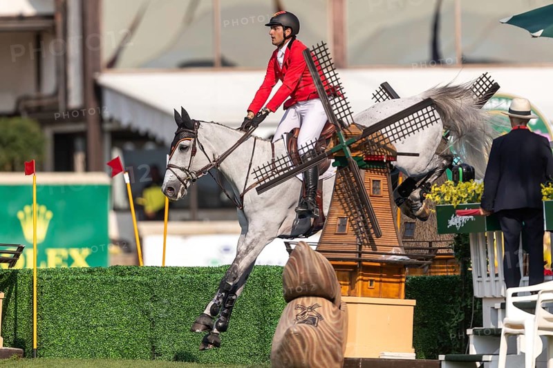 Nicola Philippaerts of Belgium, riding Qnokke de Muze, competes in the first round of the 2025 BMO Nations Cup during the Spruce Meadows Masters on September 6, 2025 in Calgary, Alberta, Canada, North America