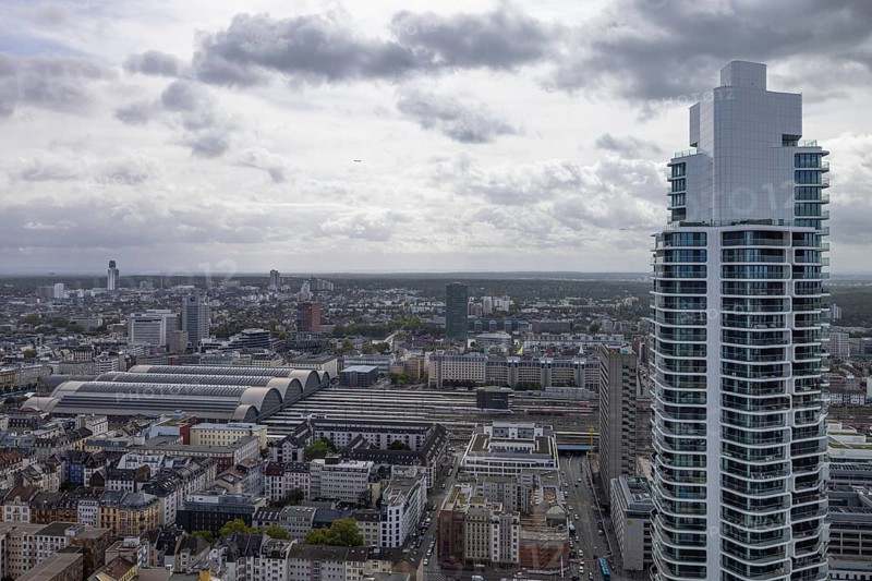 The Grand Tower, Germany's tallest residential tower, is located near Frankfurt's main railway station, Frankfurt am Main, Hesse, Germany