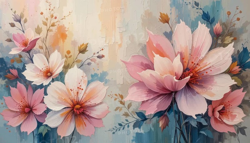 A beautiful watercolor painting of vibrant pink and white flowers with delicate details, perfect for art lovers, AI generated