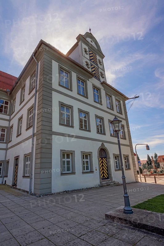West façade, New Castle in Kisslegg, Allgäu, Baden-Württemberg, Germany