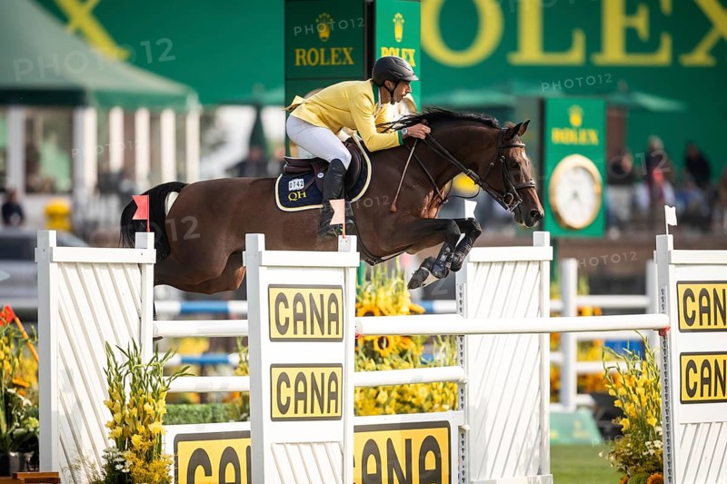 Yuri Mansur of Brazil, riding QH Alfons Santo Antonio competes in the 2025 Spruce Meadows Masters on September 4, 2025 in Calgary, Alberta, Canada, North America