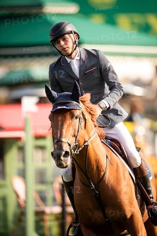 Joseph Stockdale of Great Britain, riding Ebanking, competes in the 2025 Spruce Meadows Masters on September 4, 2025 in Calgary, Alberta, Canada, North America