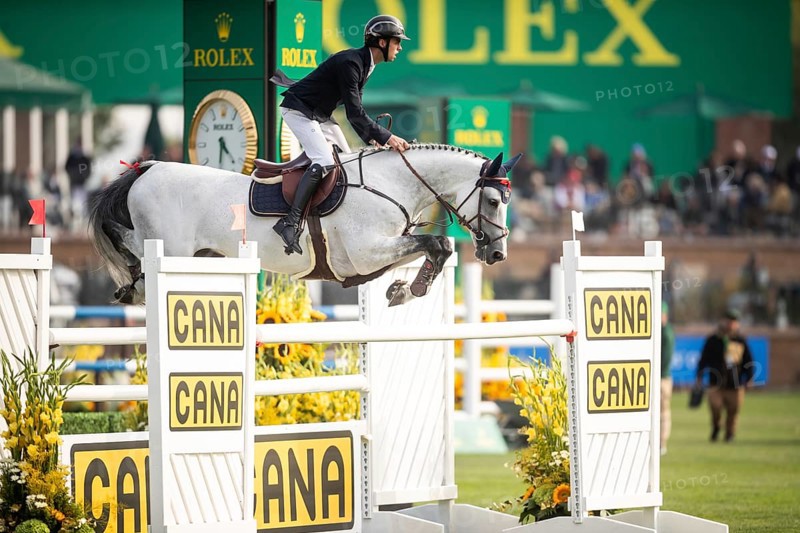 Roy Van Beek of Austria, riding Cavoiro-H Old, competes in the 2025 Spruce Meadows Masters on September 4, 2025 in Calgary, Alberta, Canada, North America