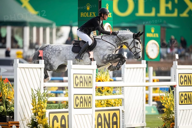 Kevin Jochems of the Netherlands, riding Csquetto Van De Helle competes in the 2025 Spruce Meadows Masters on September 4, 2025 in Calgary, Alberta, Canada, North America