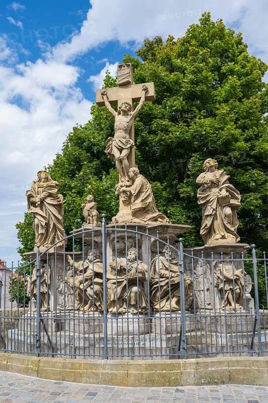 Crucifixion Group, Upper Bridge, Old Town, UNESCO World Heritage Site, Bamberg, Upper Franconia, Franconia, Bavaria, Germany