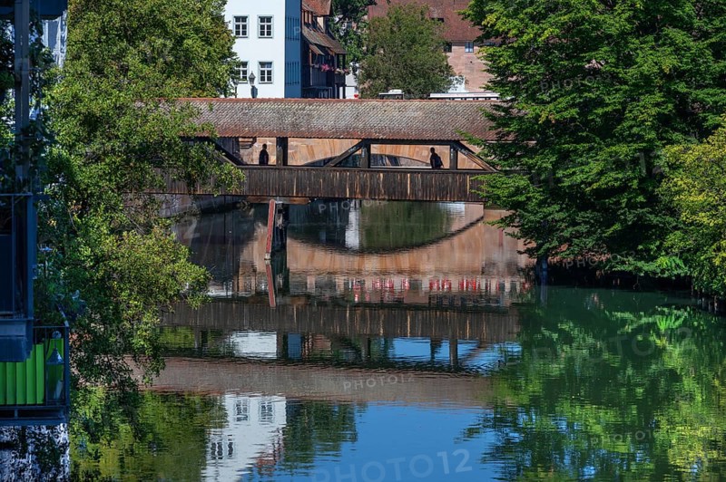 Nuremberg Hangman's Bridge was rebuilt in 1954, a reconstruction of the historic bridge from 1595, Nuremberg, Middle Franconia, Bavaria, Germany