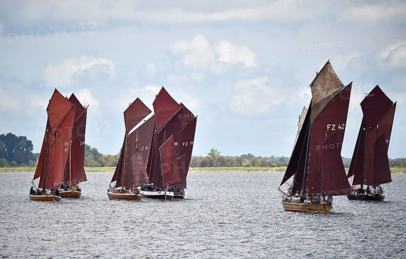 Zeesbootregatta on the Bodden near Bodstedt, Darß, Mecklenburg-Vorpommern, Germany