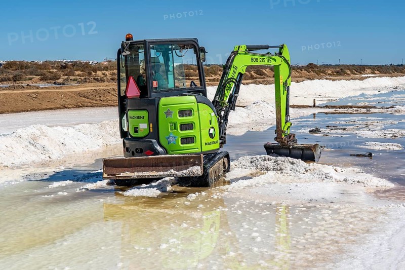 Salt extraction on the Algarve coast in Portugal, 95 per cent of Portuguese sea salt is extracted here, salt works near Tavira