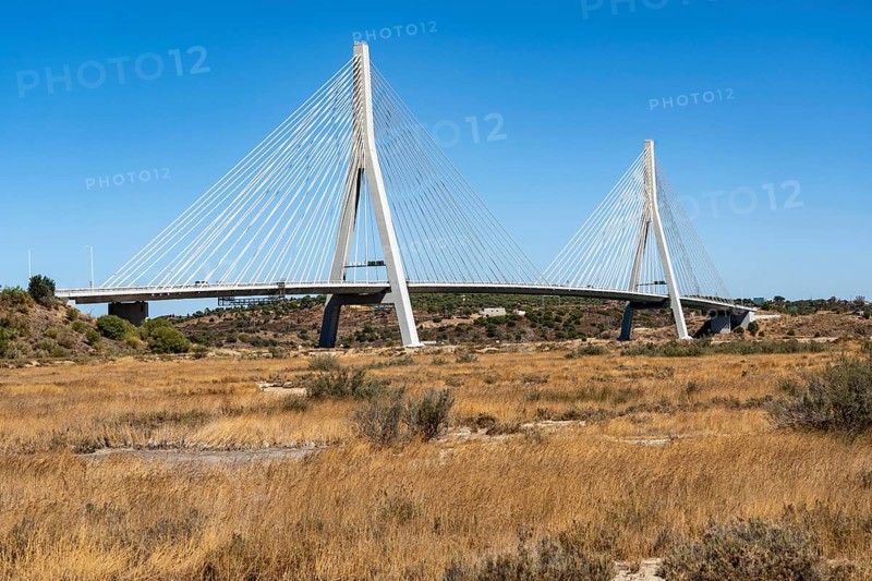Ponte Internacional do Guadiana road bridge over the Guadiana border river between Portugal and Spain, near Vila Real de Santo António