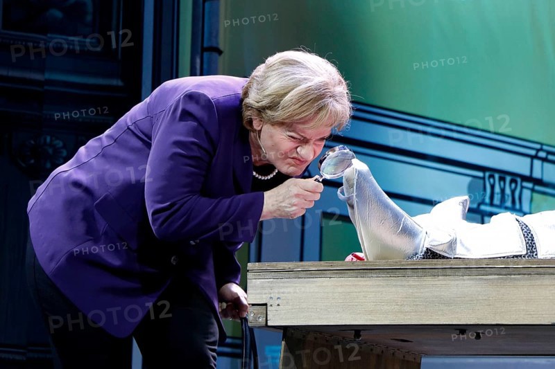 Christoph Marti (Merkel) at the photo rehearsal for Miss Merkel - Murder in the Uckermark at the Komödie am Kudamm in the Ernst-Reuter-Saal in Berlin on 18 Sep 2025