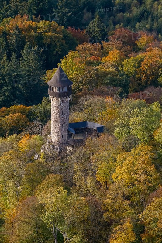 Aerial view, Wildenburg castle ruins in the Wildenburg nature reserve near Kempfeld in the Idarwald mountain range in the Hunsrück, Kempfeld, Saarland, Rhineland-Palatinate, Germany, Europe, birds-eyes view, aerial view, aerial photography, aerial photography, overview, bird's eye view