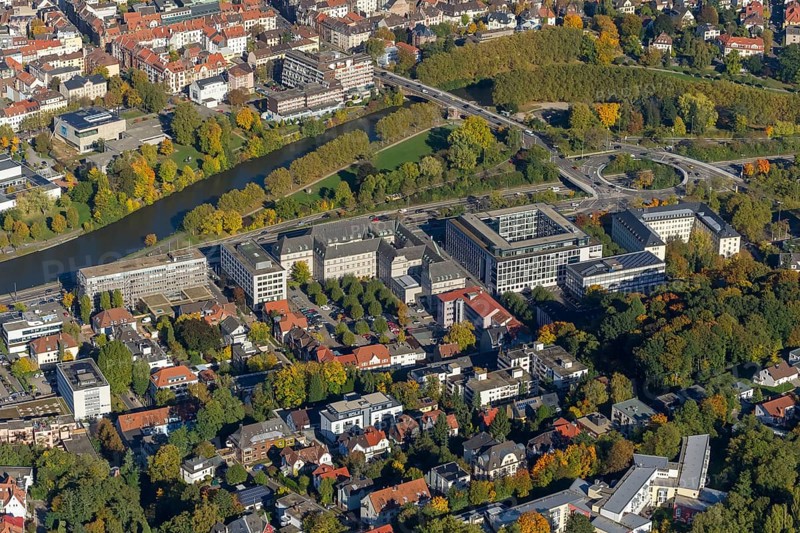 Ministry of Economic Affairs, Labour, Energy and Transport, Saarbrücken Higher Regional Court, Saarbrücken Higher Regional Court, Saarbrücken, Saarland, Germany, Europe, aerial photo, birds-eyes view, aerial photograph, aerial photography, aerial photography, overview, bird's eye view, state capital