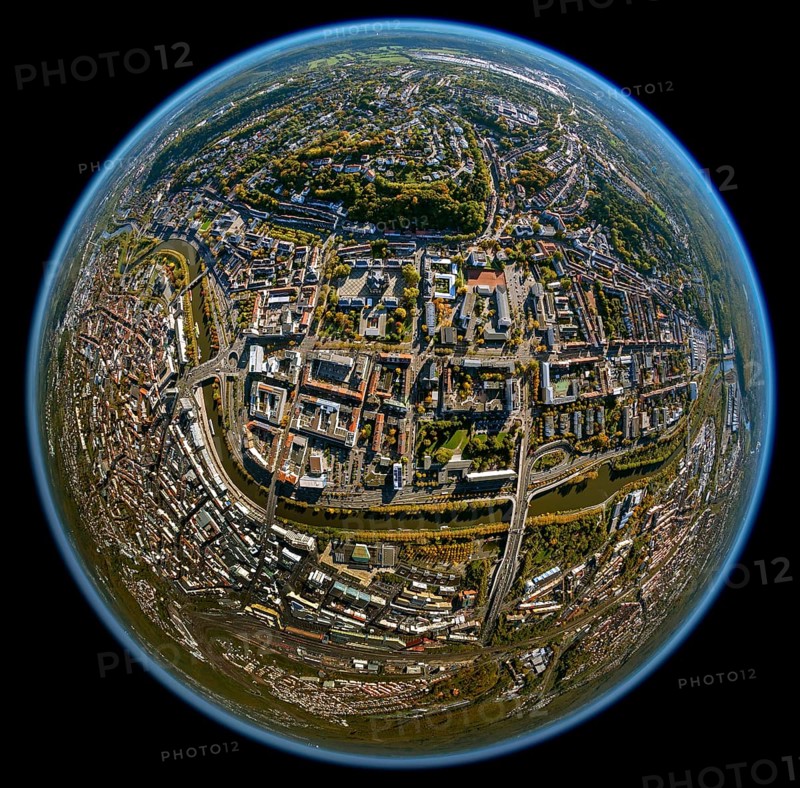 Baroque Ludwigskirche, Ludwigsplatz, Landtag des Saarlandes, Saarbrücken, Saarland, Germany, Europe, aerial view, birds-eyes view, aerial photography, aerial photography, overview, bird's eye view, state capital