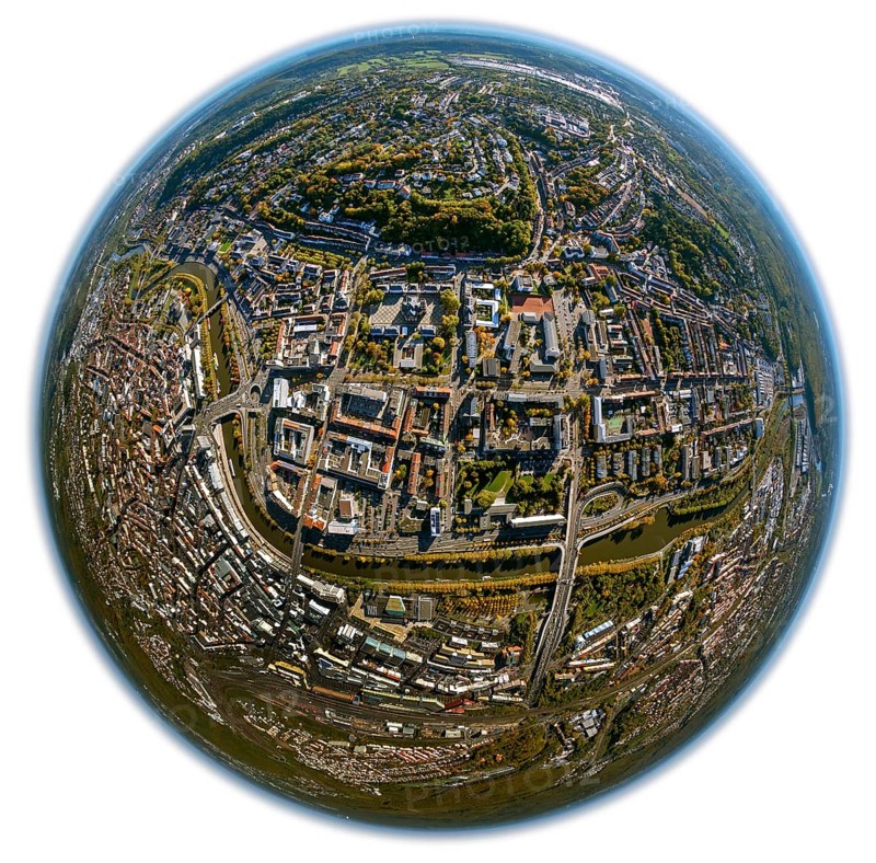 Baroque Ludwigskirche, Ludwigsplatz, Landtag des Saarlandes, Saarbrücken, Saarland, Germany, Europe, aerial view, birds-eyes view, aerial photography, aerial photography, overview, bird's eye view, state capital