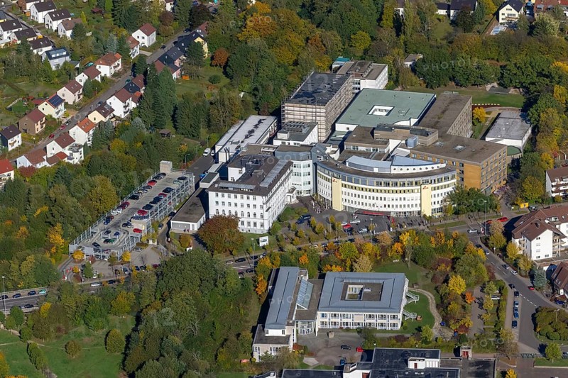 Caritasklink St. Theresia, hospital, Saarbrücken, Saarland, Germany, Europe, aerial photo, birds-eyes view, aerial photography, aerial photography, overview, bird's eye view, state capital