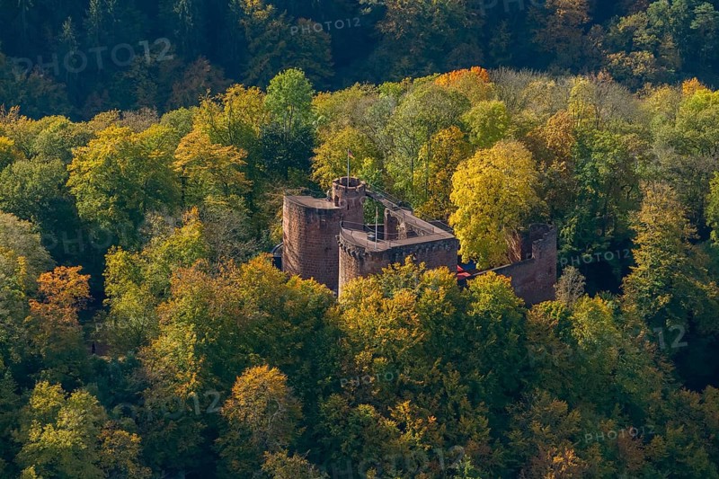 Aerial photo, Montclair Castle, castle tower, at the Saarschleife Mettlach, Taben-Rodt, Saarland, Rhineland-Palatinate, Germany, Europe, birds-eyes view, aerial view, aerial photography, aerial photography, overview, bird's eye view