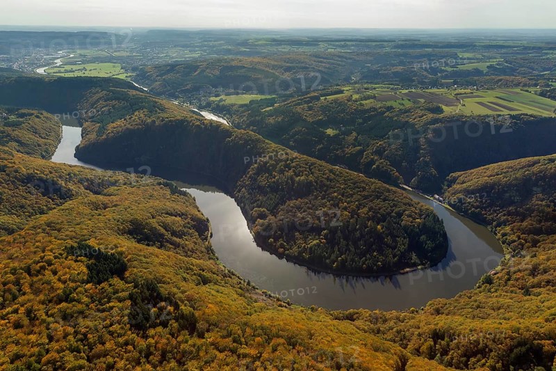 Aerial photo, Saarschleife, Saar, Burg Montclair, Mettlach, Saarland, Germany, Europe, birds-eyes view, aerial photography, aerial photography, overview, overview, bird's eye view