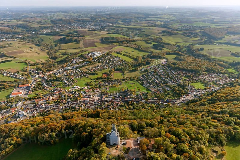 Church and Benedictine Abbey Tholey, Tholey, Saarbrücken, Saarland, Germany, Europe, aerial view, birds-eyes view, aerial photography, aerial photography, overview, overview, bird's eye view