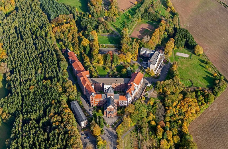 Arnold-Janssen-Gymnasium, Mission House St. Wendel, Divine Word Missionaries SVD, Klosterpark, Sankt Wendel, Saarbrücken, Saarland, Germany, Europe, aerial photo, birds-eyes view, aerial photograph, aerial photography, aerial photography, overview, bird's eye view