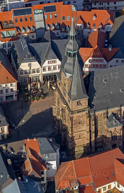 Wendalinusbasilika, basilica, Sankt Wendel, Saarbrücken, Saarland, Germany, Europe, aerial view, birds-eyes view, aerial photography, aerial photography, overview, overview, bird's eye view