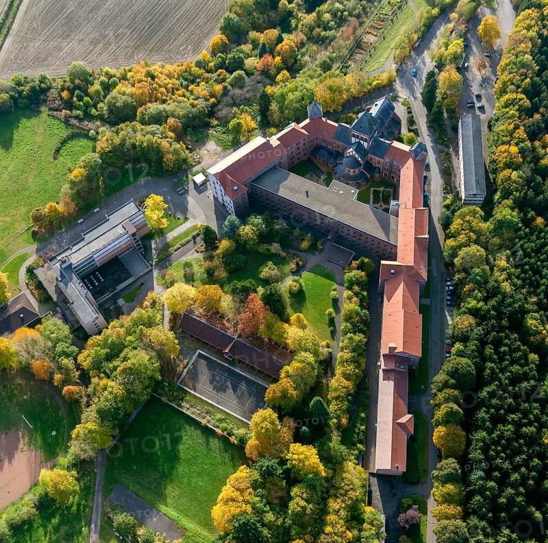 Arnold-Janssen-Gymnasium, Mission House St. Wendel, Divine Word Missionaries SVD, Klosterpark, Sankt Wendel, Saarbrücken, Saarland, Germany, Europe, aerial photo, birds-eyes view, aerial photograph, aerial photography, aerial photography, overview, bird's eye view