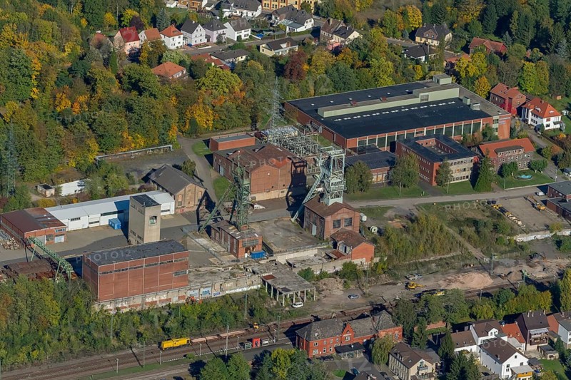 Luisenthal mine, Saarbrücken, Saarland, Germany, Europe, aerial view, birds-eyes view, aerial photography, aerial photography, overview, overview, bird's eye view