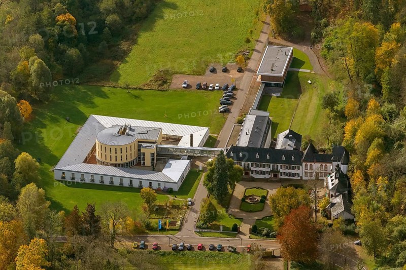 Ruin Dagstuhl next to the Leibniz Centre for Informatics, Wadern, Saarbrücken, Saarland, Germany, Europe, aerial photo, birds-eyes view, aerial photography, aerial photography, overview, overview, bird's eye view