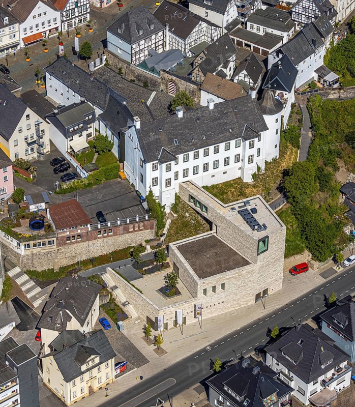 Aerial view, Sauerland-Museum am Alter Markt, Arnsberg, Sauerland, Hochsauerlandkreis, North Rhine-Westphalia, Germany, old town, DE, Europe, history and culture of the Sauerland, aerial view, aerial photography, aerial photography, museum, overview, bird's-eye view, historical regional museum, overview