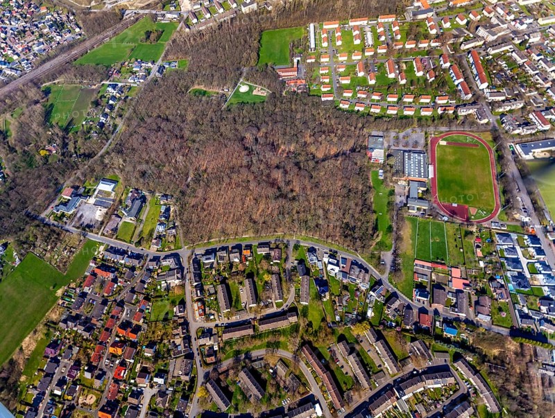 Aerial view, former area of the Roman camp Bergkamen, Oberaden, Bergkamen, Ruhr area, North Rhine-Westphalia, Germany, DE, Europe, birds-eyes view, aerial photograph, aerial photography, aerial photography, overview, bird's eye view