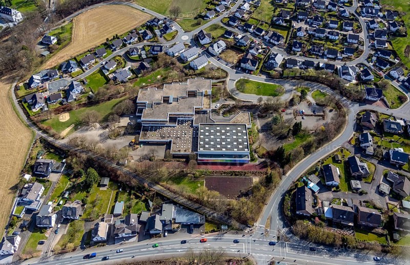 Aerial photo, Franz Hoffmeister Schulzentrum Bestwig, Bestwig, North Rhine-Westphalia, Germany, education, educational institution, DE, Europe, roundabout, educational institute, aerial photo, aerial photography, aerial photography, school, school centre, overview, bird's-eye view, birds-eyes view, overview