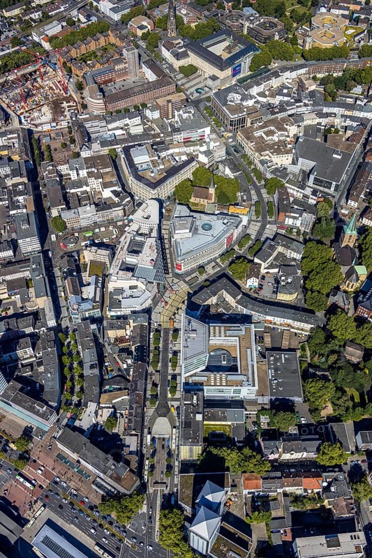 Aerial view, Boulevard Massenbergstraße, between Bongardstraße, Masseenbergstraßeand Ostring, Gleisdreieck, Bochum, Ruhr area, North Rhine-Westphalia, Germany, DE, Europe, birds-eyes view, aerial photograph, aerial photography, aerial photography, overview, overview, bird's eye view, urban planning, reconstruction measures, construction site, overplanning