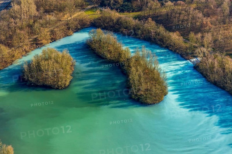 Aerial view, Harpener Teiche, Werne, Bochum, Ruhr area, North Rhine-Westphalia, Germany, DE, Europe, waters, landscape conservation area, aerial view, aerial photography, aerial photography, lake, pond, overview, bird's eye view, forest area, Werner Straße, birds-eyes view, green lung, overview