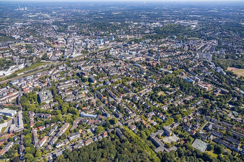 Aerial view, Ehrenfeld, Romanusplatz, Wiemelhausen, Bochum, Ruhr area, North Rhine-Westphalia, Germany, DE, Europe, birds-eyes view, aerial photography, aerial photography, overview, bird's eye view, urban planning, reconstruction measures, construction site, overplanning