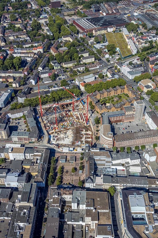 Aerial view, Old Justice Area, Gleisdreieck, Bochum, Ruhr Area, North Rhine-Westphalia, Germany, DE, Europe, birds-eyes view, aerial view, aerial photography, aerial photography, overview, bird's eye view, urban planning, reconstruction measures, construction site, overplanning