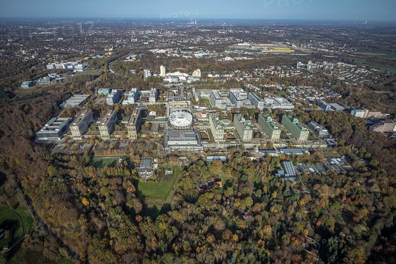 Ruhr-Universität Bochum, RUB, Querenburg, Bochum, Ruhr area, North Rhine-Westphalia, Germany, education, educational institution, DE, Europe, teaching institute, aerial view, aerial photograph, aerial photography, aerial photography, overview, university, university road, bird's eye view, birds-eyes view, overview