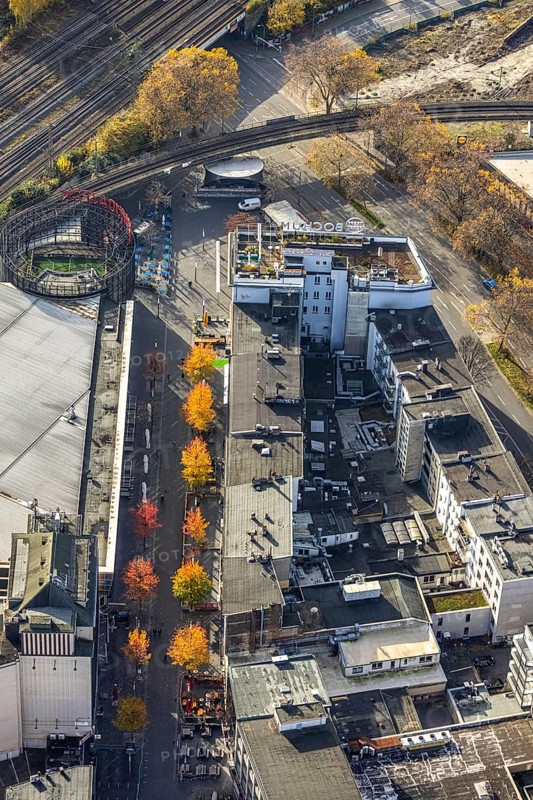 Bermuda Triangle, Gleisdreieck, Bochum, Ruhr area, North Rhine-Westphalia, Germany, Bermuda3eck, DE, Europe, gastronomy, autumn colours, culture, art, aerial view, aerial photograph, aerial photography, aerial photography, overview, events, venue, event location, bird's eye view, birds-eyes view, cultural use, overview