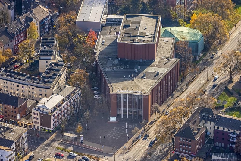 Schauspielhaus Bochum, Südinnenstadt, Bochum, Ruhr area, North Rhine-Westphalia, Germany, DE, Europe, culture, art, Königsallee, aerial view, aerial photograph, aerial photography, aerial photography, drama, theatre, theatre, overview, bird's eye view, birds-eyes view, cultural use, overview