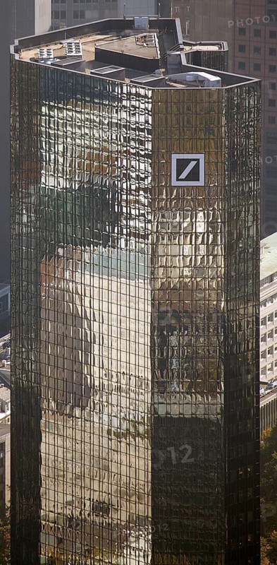 Frankfurt, skyline, skyscrapers, Deutsche Bank, DEU Germany Germany, Europe, aerial view, birds-eyes view, aerial photography, aerial photography, overview, overview, bird's eye view